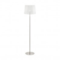 Eglo-Hambleton F/L 1X60W E27 Floor Lamp Satin Nickel/White
